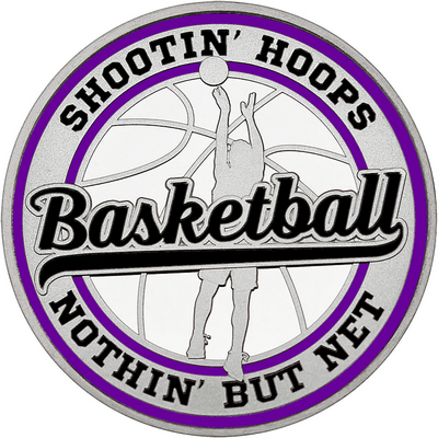Black "Basketball" with Purple Outer Circular Borders